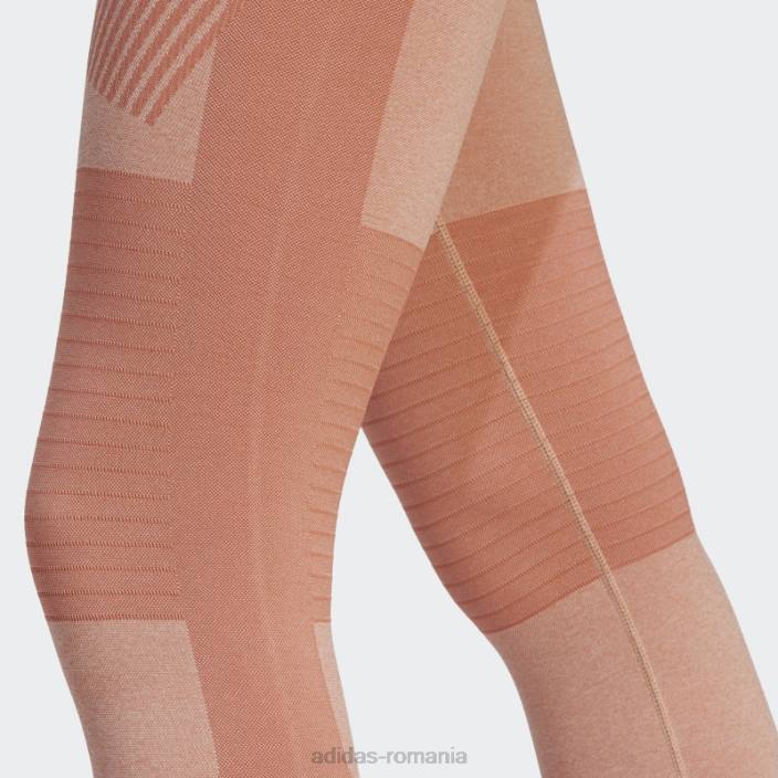 Adidas de stella mccartney truestrength yoga 7/8 tight earth hot unisex pământ/migdale/cayenne ars 2JBN16967