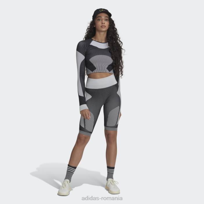 Adidas de stella mccartney truestrength yoga crop top fashion negru unisex negru/alb/onix 2JBN2216