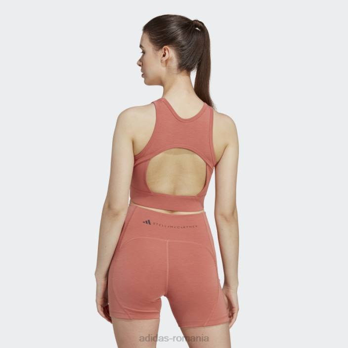 Adidas de stella mccartney truestrength yoga crop top pământ unisex pământ/negru 2JBN17285