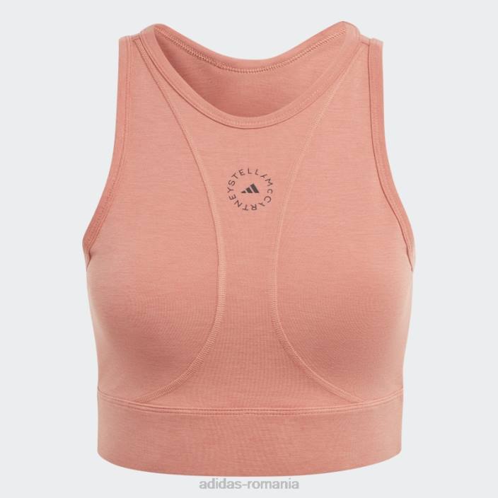 Adidas de stella mccartney truestrength yoga crop top pământ unisex pământ/negru 2JBN17285