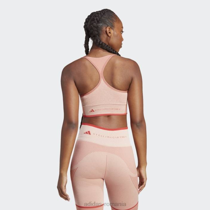 Adidas earth by stella mccartney sutien sport cu suport mediu fierbinte unisex pământ/migdale/cayenne ars 2JBN23758