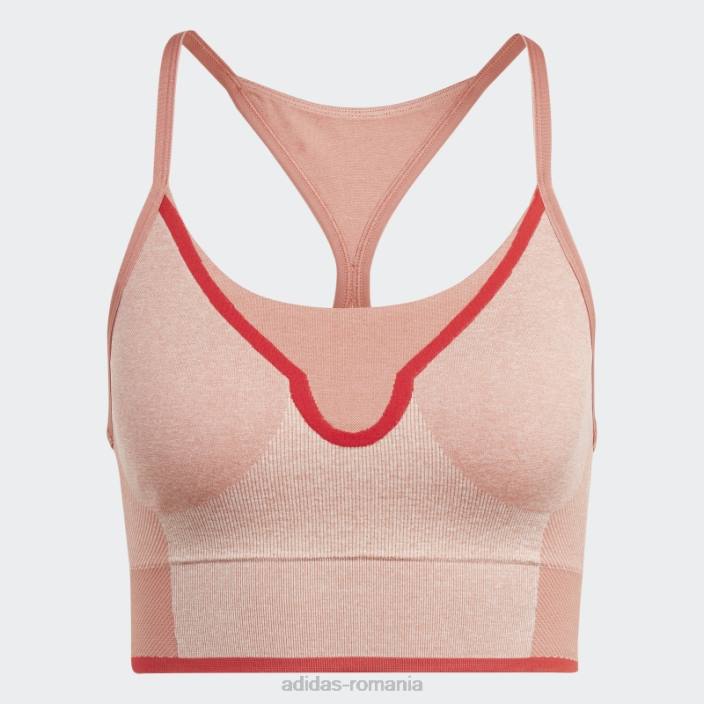 Adidas earth by stella mccartney sutien sport cu suport mediu fierbinte unisex pământ/migdale/cayenne ars 2JBN23758