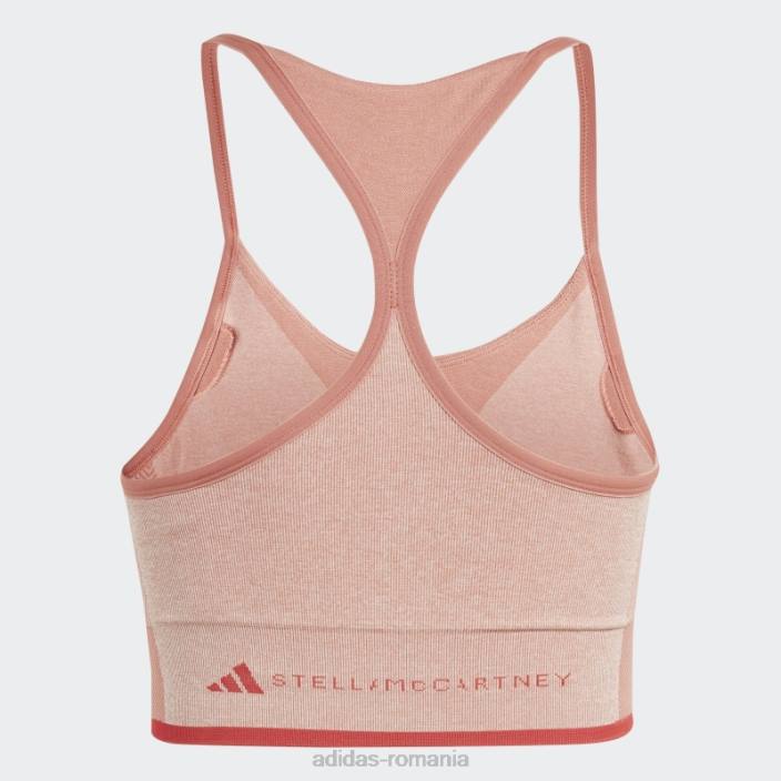 Adidas earth by stella mccartney sutien sport cu suport mediu fierbinte unisex pământ/migdale/cayenne ars 2JBN23758