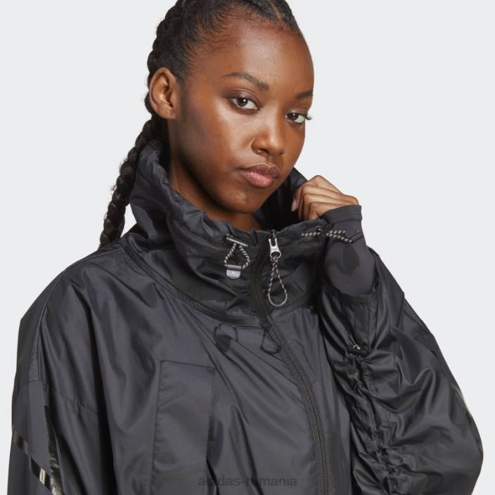 Adidas fashion black by stella mccartney truecasuals parka lungă ușoară unisex pudră neagră/ moale 2JBN16706
