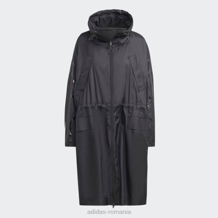 Adidas fashion black by stella mccartney truecasuals parka lungă ușoară unisex pudră neagră/ moale 2JBN16706