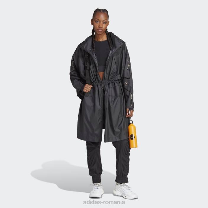 Adidas fashion black by stella mccartney truecasuals parka lungă ușoară unisex pudră neagră/ moale 2JBN16706