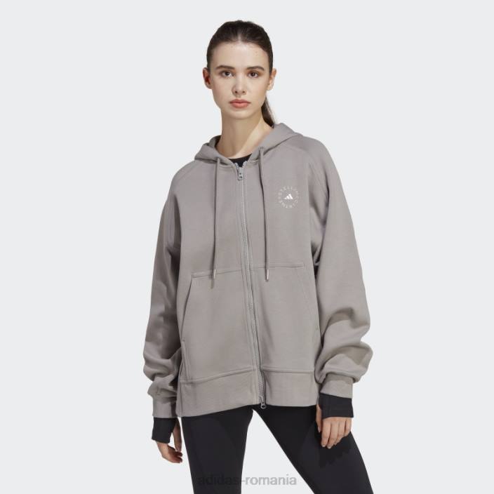 Adidas hanorac cu fermoar complet, gri porumbel de stella mccartney unisex gri porumbel 2JBN16662