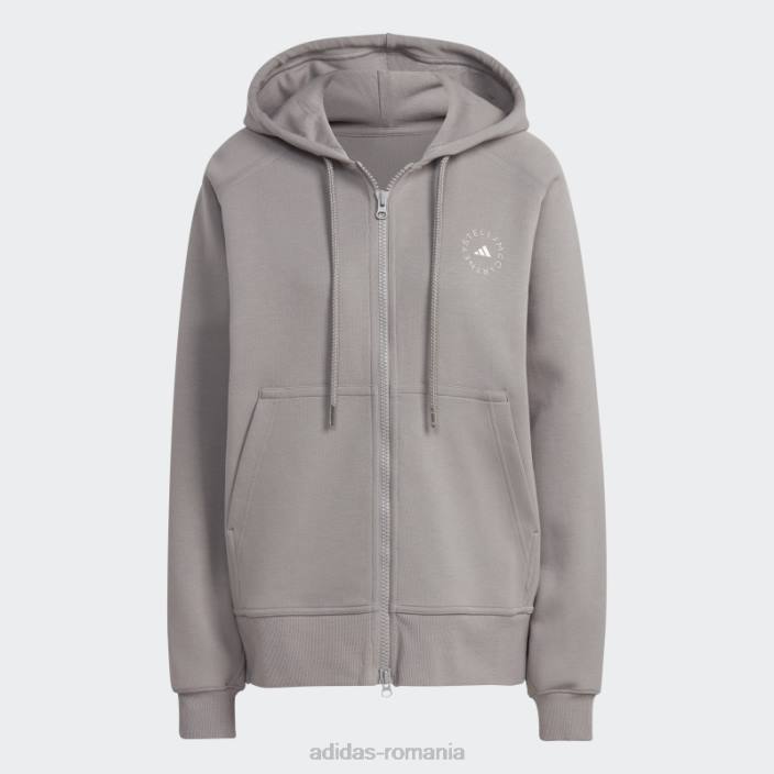 Adidas hanorac cu fermoar complet, gri porumbel de stella mccartney unisex gri porumbel 2JBN16662