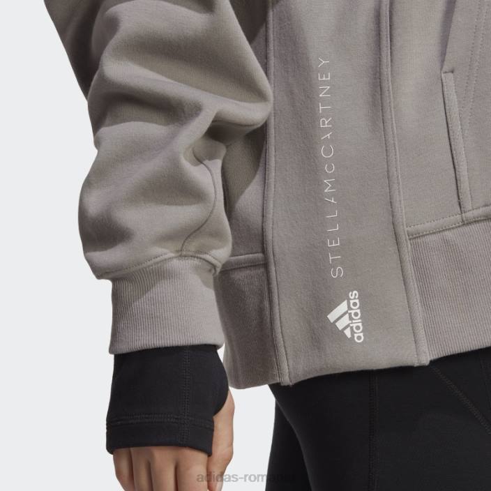 Adidas hanorac cu fermoar complet, gri porumbel de stella mccartney unisex gri porumbel 2JBN16662