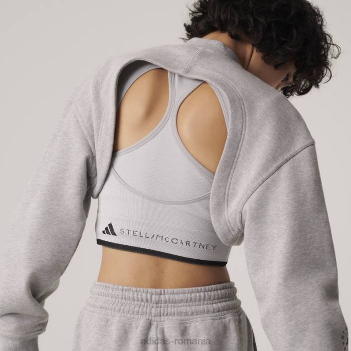 Adidas hanorac decupat, gri mediu de stella mccartney truecasuals unisex gri mediu 2JBN16645