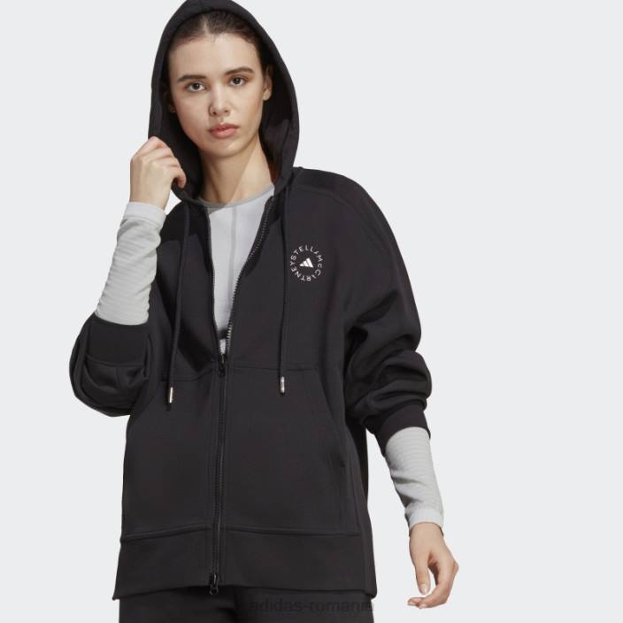 Adidas hanorac negru by stella mccartney cu fermoar complet unisex alb negru 2JBN10055
