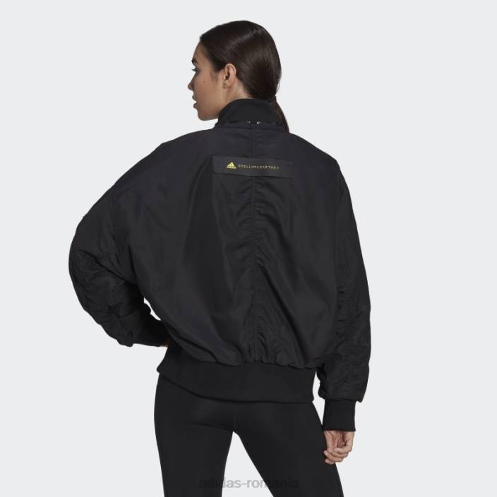 Adidas jachetă bomber țesătă black hot by stella mccartney unisex negru/galben șoc 2JBN2603