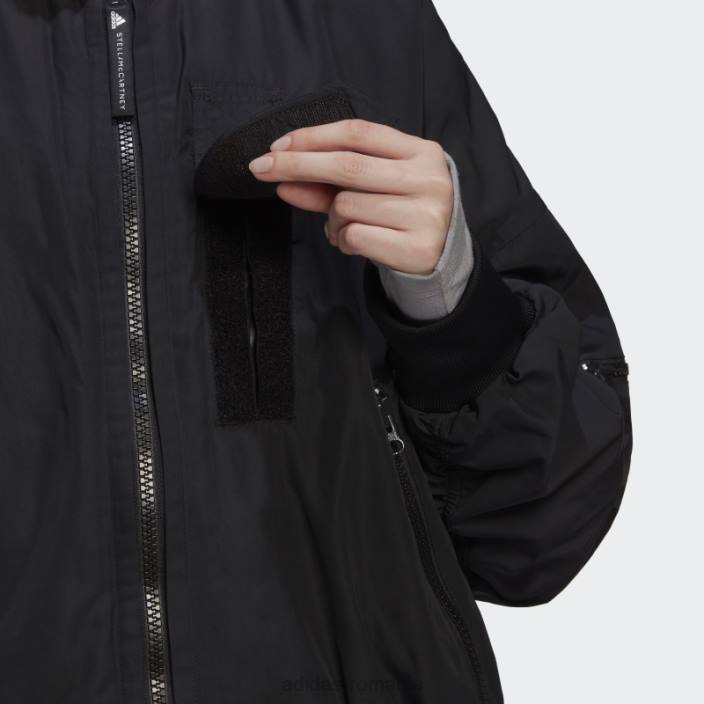 Adidas jachetă bomber țesătă neagră de stella mccartney la modă unisex negru 2JBN10096