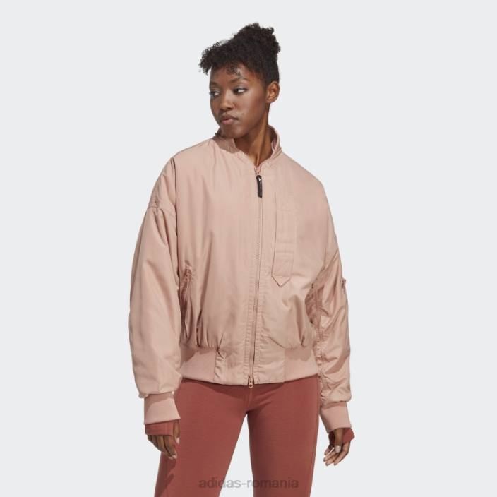 Adidas jachetă bomber împletită almond almond by stella mccartney fierbinte unisex migdale moale 2JBN16929