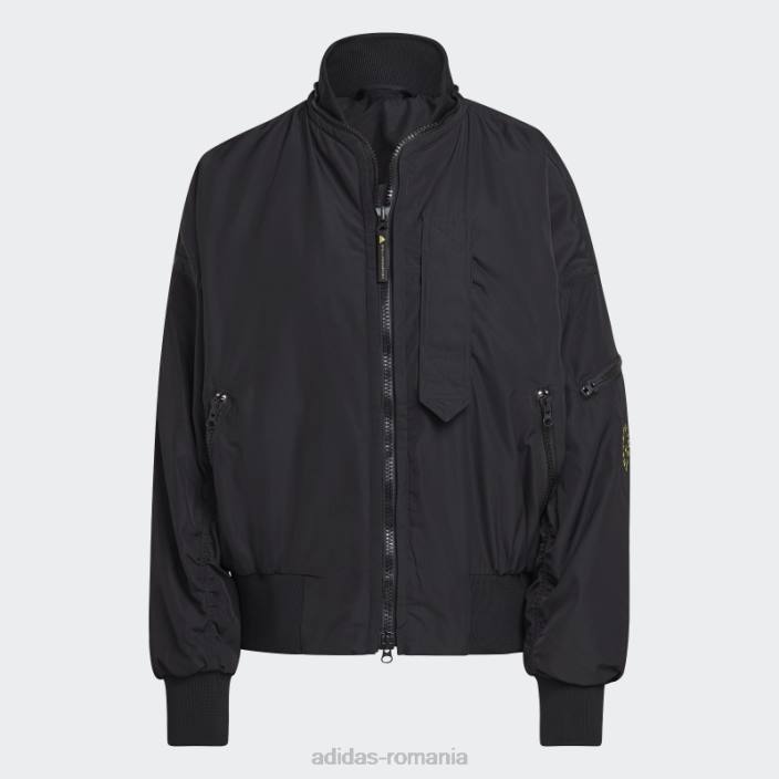 Adidas jachetă bomber împletită neagră by stella mccartney unisex negru/galben șoc 2JBN10174