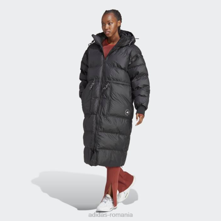 Adidas jachetă de iarnă lungă căptușită neagră by stella mccartney unisex negru 2JBN9571