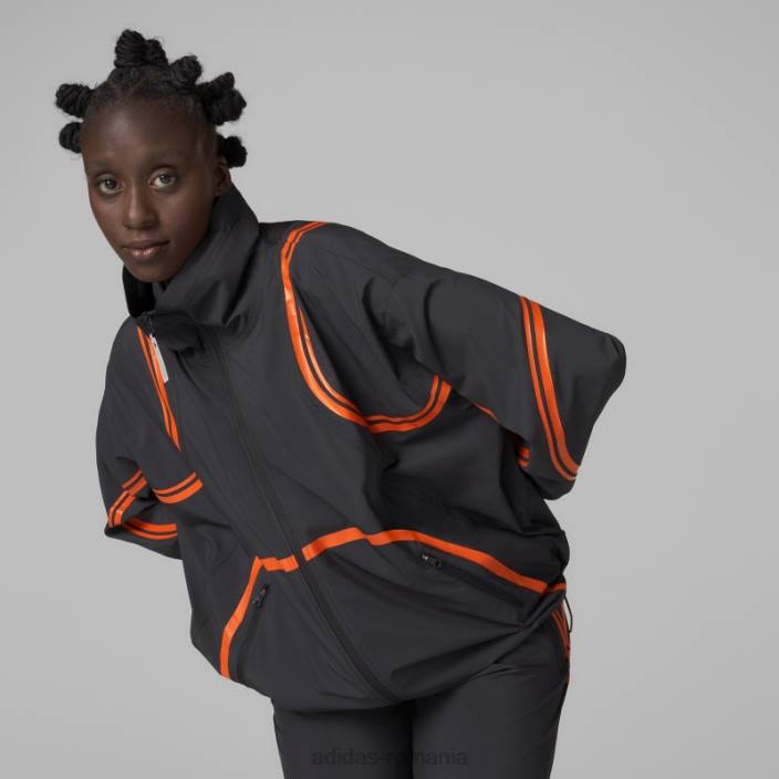 Adidas jachetă țesătă neagră de stella mccartney truepace fierbinte unisex negru 2JBN2494