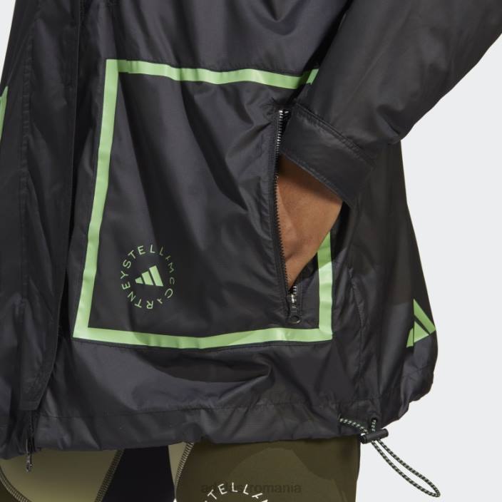 Adidas jachetă neagră fierbinte de stella mccartney truenature împachetabilă (neutru de gen) unisex negru 2JBN16986