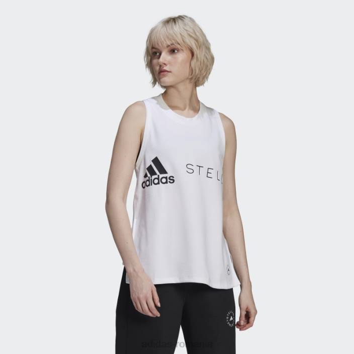 Adidas maiou cu logo alb fashion by stella mccartney sportswear unisex alb 2JBN2314