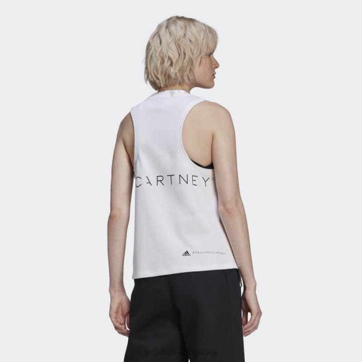 Adidas maiou cu logo alb fashion by stella mccartney sportswear unisex alb 2JBN2314