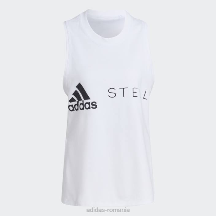Adidas maiou cu logo alb fashion by stella mccartney sportswear unisex alb 2JBN2314