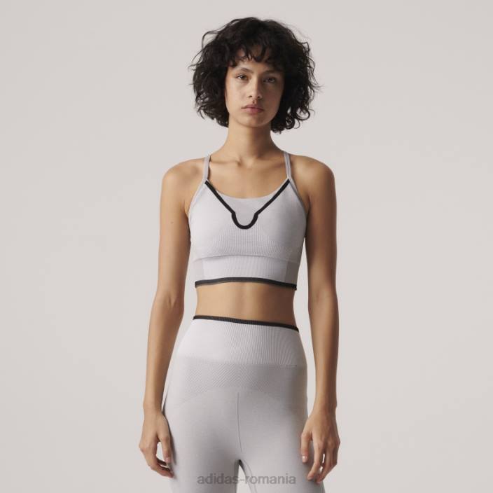 Adidas mgh solid grey by stella mccartney sutien sport cu suport mediu fashion unisex mgh solid gri/alb/negru 2JBN23756