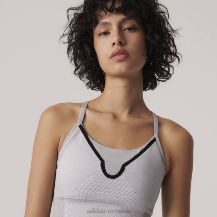 Adidas mgh solid grey by stella mccartney sutien sport cu suport mediu fashion unisex mgh solid gri/alb/negru 2JBN23756
