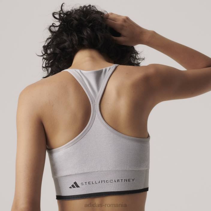 Adidas mgh solid grey by stella mccartney sutien sport cu suport mediu fashion unisex mgh solid gri/alb/negru 2JBN23756