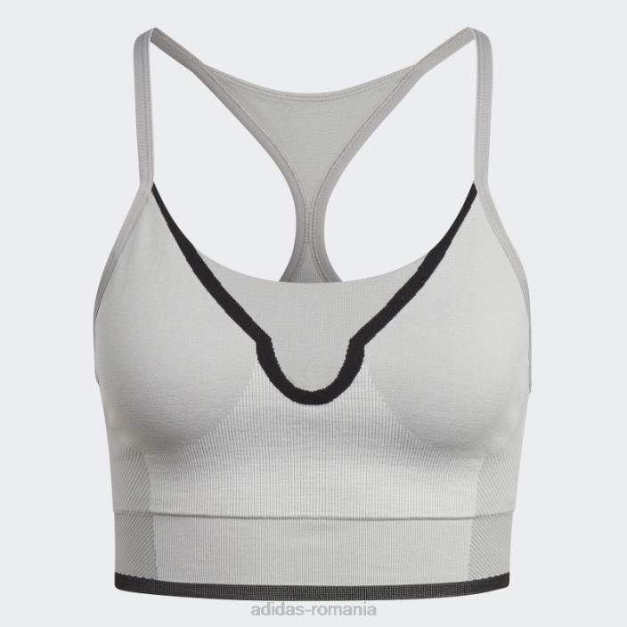 Adidas mgh solid grey by stella mccartney sutien sport cu suport mediu fashion unisex mgh solid gri/alb/negru 2JBN23756