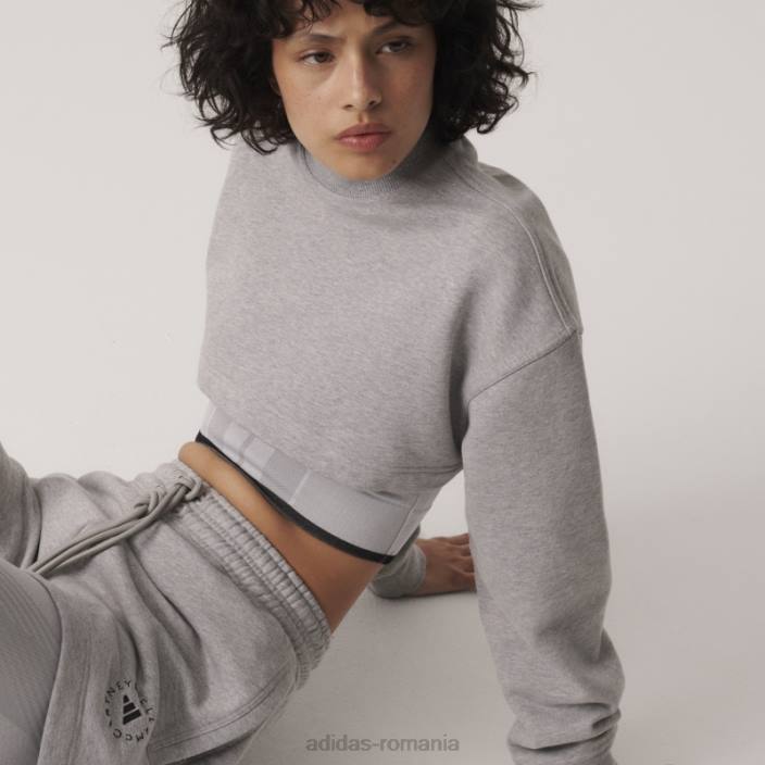 Adidas modă gri mediu de stella mccartney truecasuals hanorac decupat unisex gri mediu 2JBN10088