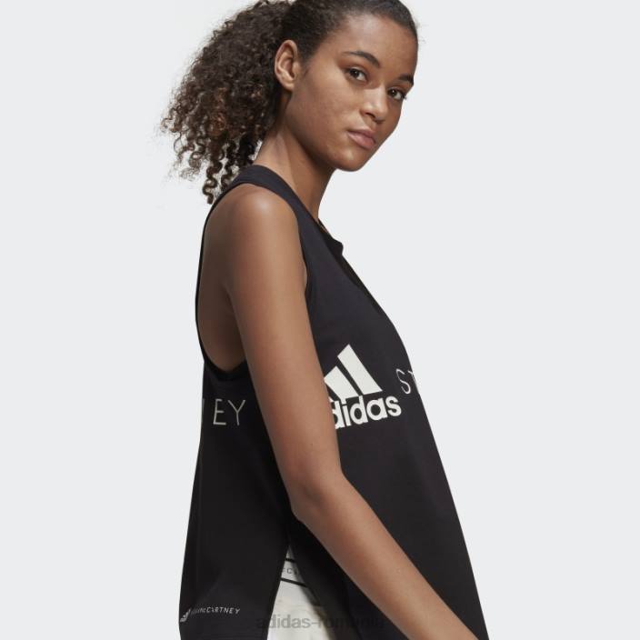Adidas negru de stella mccartney îmbrăcăminte sport logo tank top fierbinte unisex negru 2JBN16918