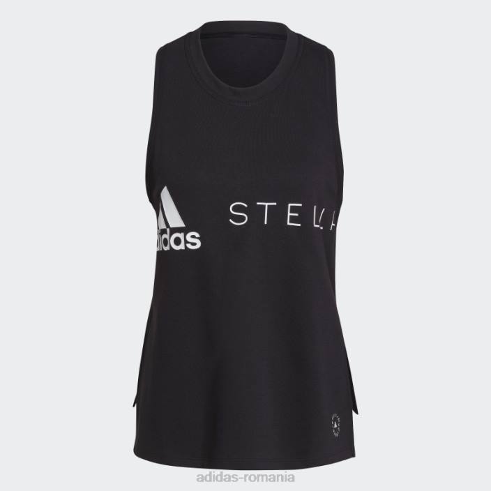 Adidas negru de stella mccartney îmbrăcăminte sport logo tank top fierbinte unisex negru 2JBN16918