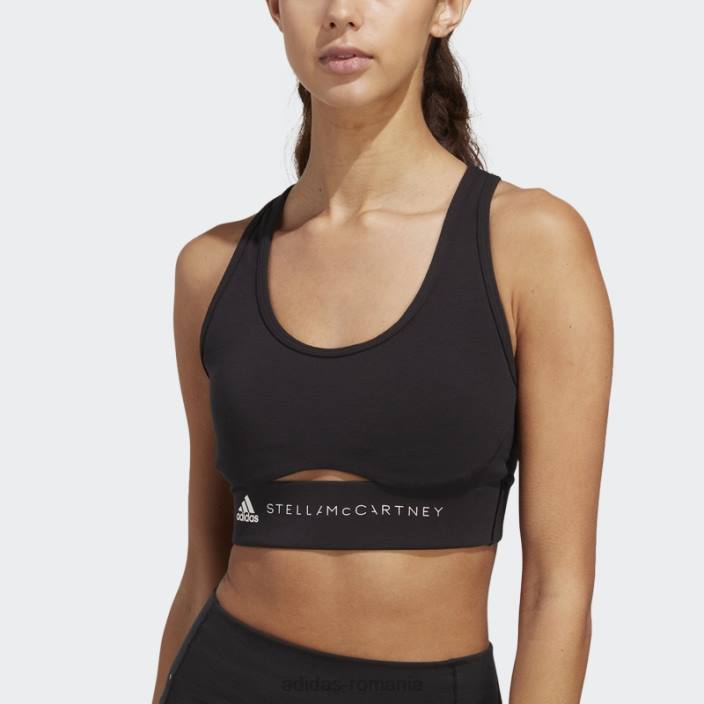 Adidas negru de stella mccartney sutien cu suport mediu truestrength fierbinte unisex alb negru 2JBN16611