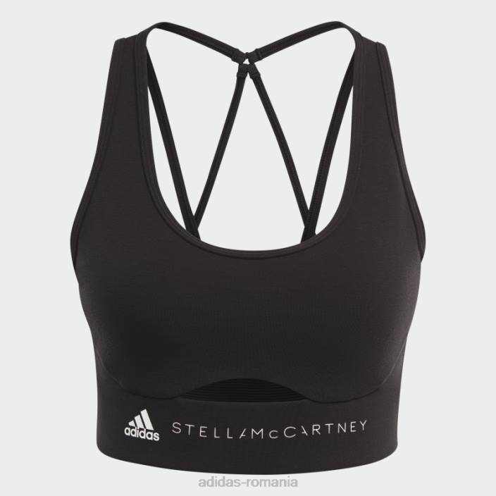 Adidas negru de stella mccartney sutien cu suport mediu truestrength fierbinte unisex alb negru 2JBN16611