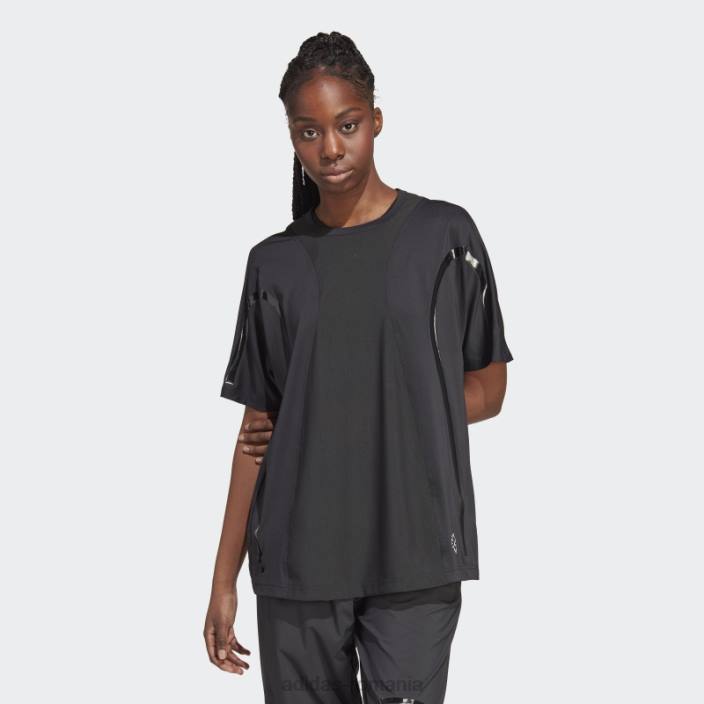 Adidas negru de stella mccartney truepace alergând modă tricou largi unisex negru 2JBN16563
