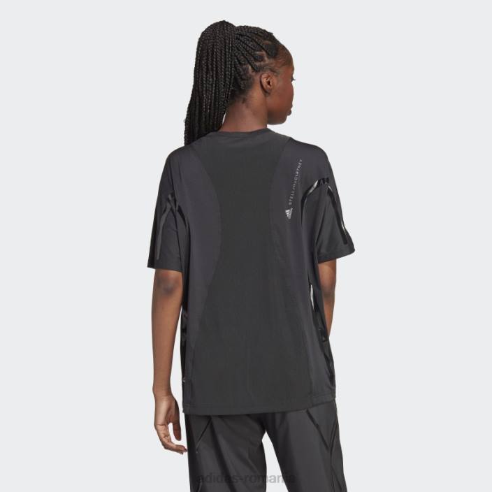 Adidas negru de stella mccartney truepace alergând modă tricou largi unisex negru 2JBN16563