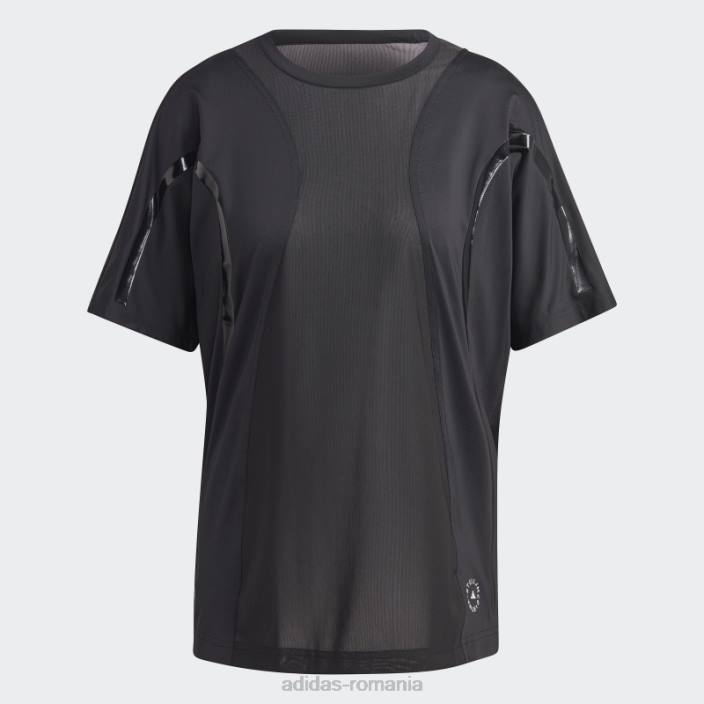 Adidas negru de stella mccartney truepace alergând modă tricou largi unisex negru 2JBN16563