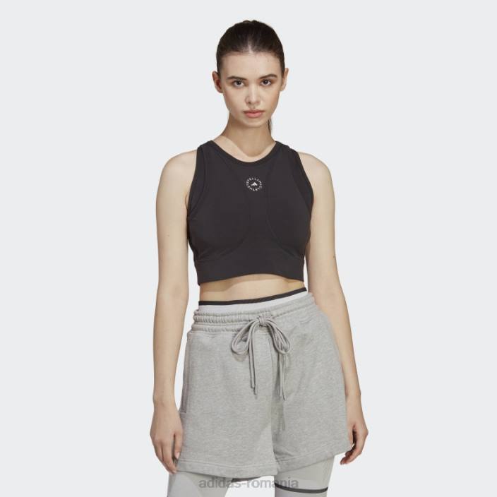 Adidas negru de stella mccartney truestrength yoga crop top fashion unisex negru 2JBN17256