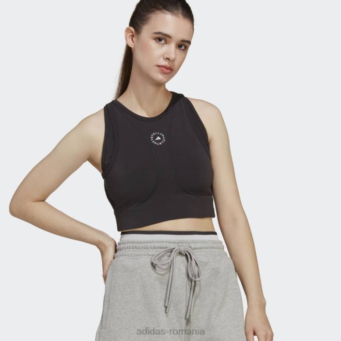 Adidas negru de stella mccartney truestrength yoga crop top fashion unisex negru 2JBN17256