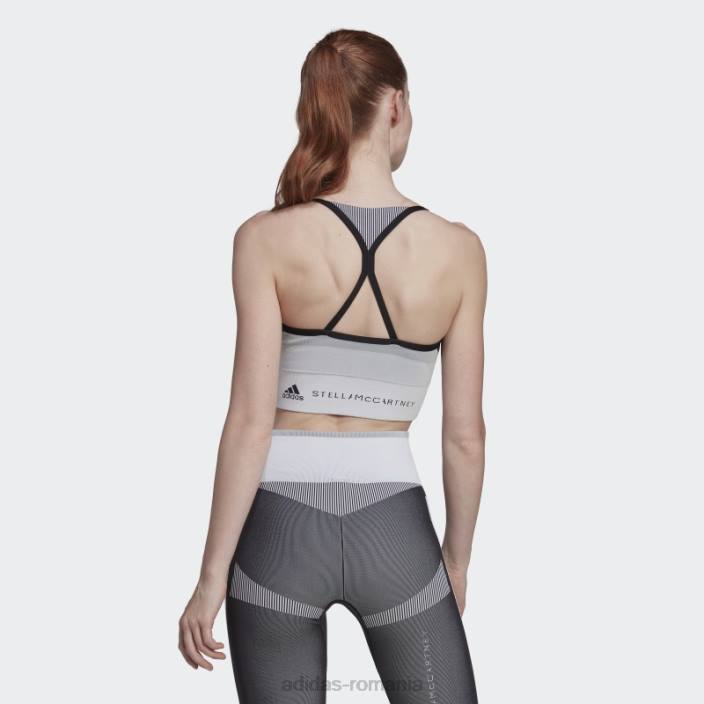 Adidas negru de stella mccartney truestrength yoga tricot sutien ușor de susținere fierbinte unisex negru/alb/onix 2JBN2420