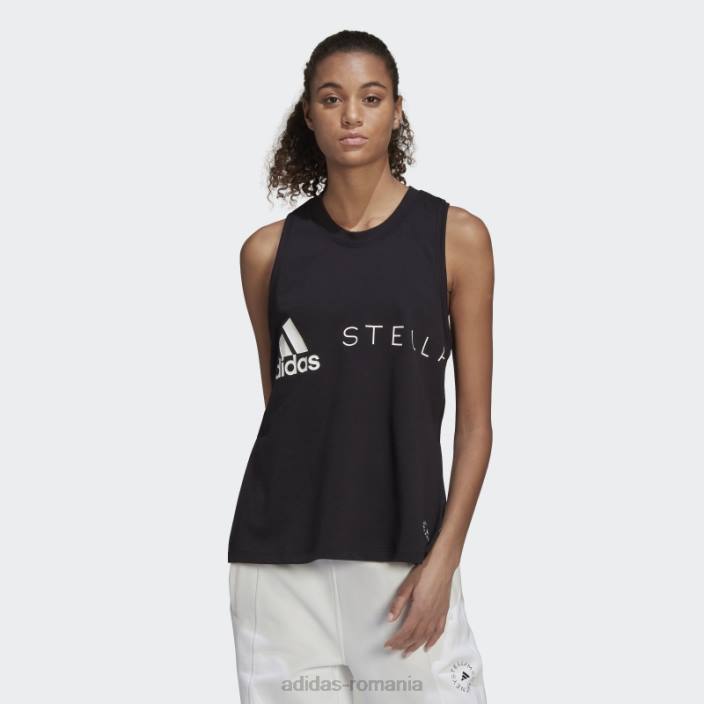 Adidas negru fierbinte by stella mccartney sportswear maiou cu logo unisex negru 2JBN2315