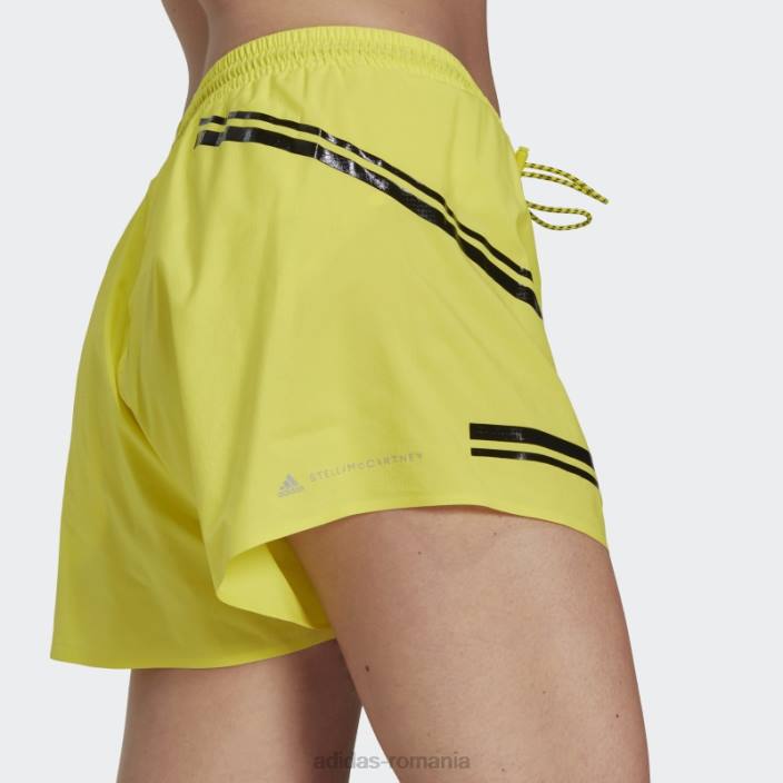 Adidas șoc galben fashion by stella mccartney pantaloni scurți de alergare truepace unisex galben șoc 2JBN23600
