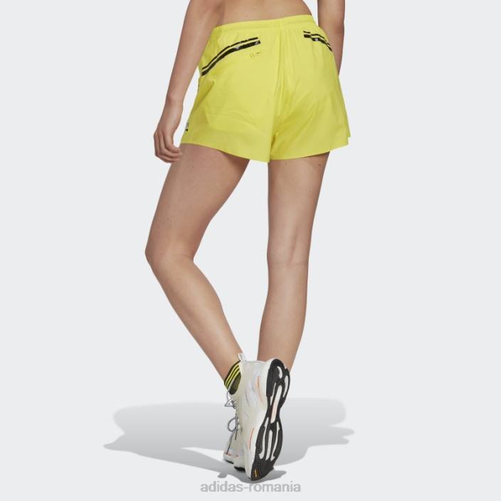 Adidas șoc galben fashion by stella mccartney pantaloni scurți de alergare truepace unisex galben șoc 2JBN23600
