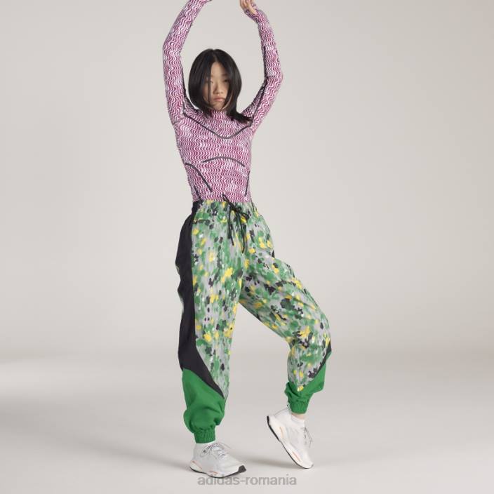 Adidas pantaloni de sport țesuți cu imprimeu negru by stella mccartney fierbinte unisex negru/verde 2JBN10553