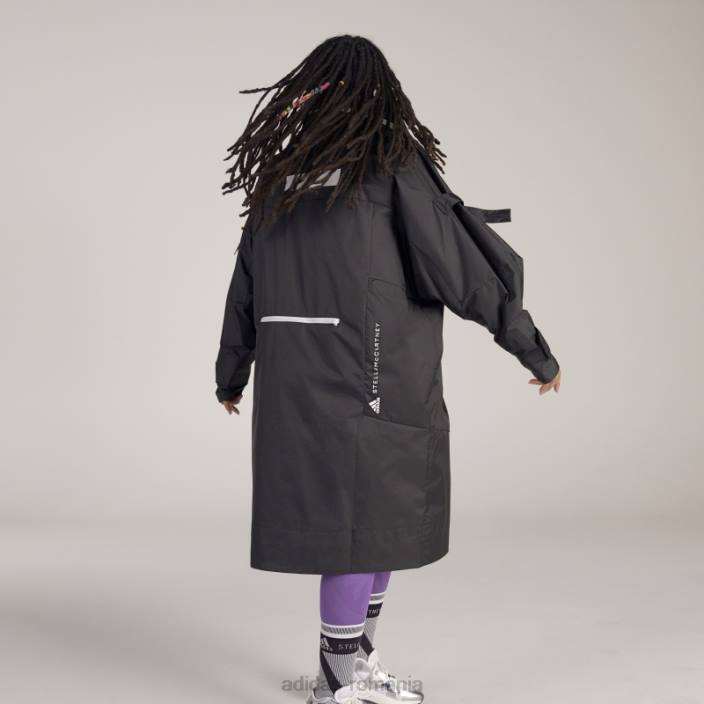 Adidas parka lungă neagră de stella mccartney unisex negru 2JBN24067