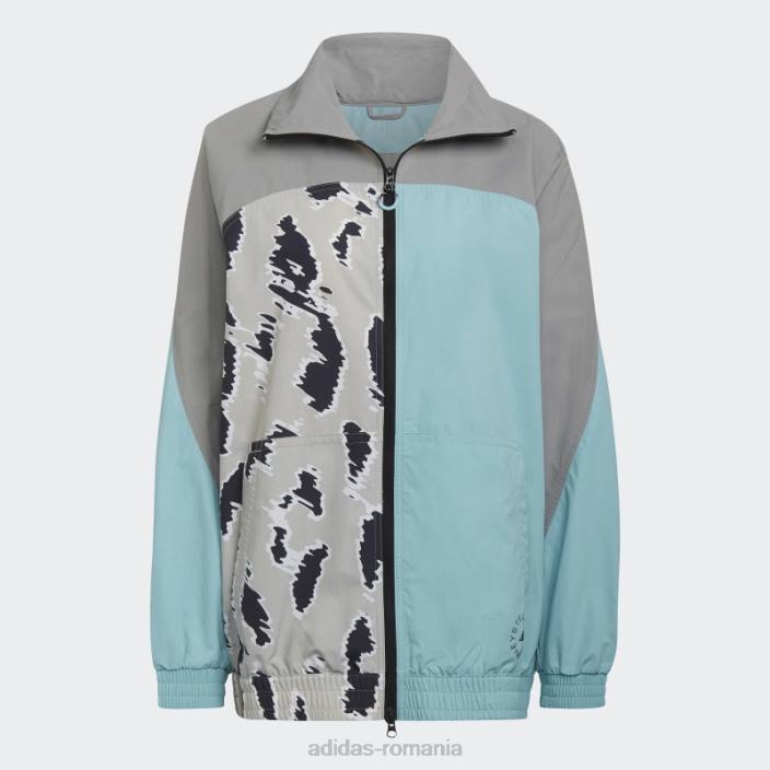 Adidas splash by stella mccartney top cu imprimeu animal la modă unisex splash/verde/alb 2JBN2600