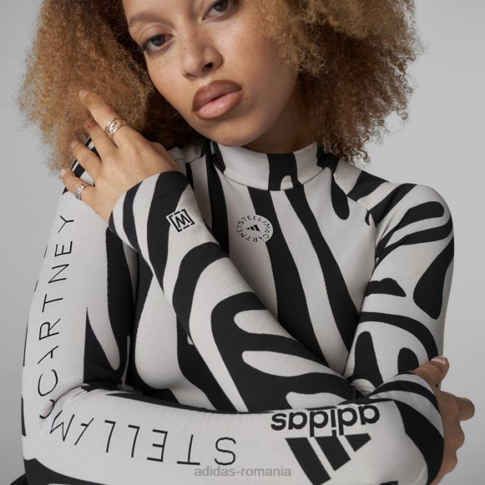 Adidas top crop wolford fără sudură fashion gri by stella mccartney unisex gri/negru 2JBN2524