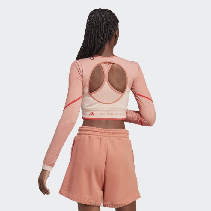Adidas top cu mânecă lungă earth by stella mccartney truestrength unisex pământ/migdale/cayenne ars 2JBN17085