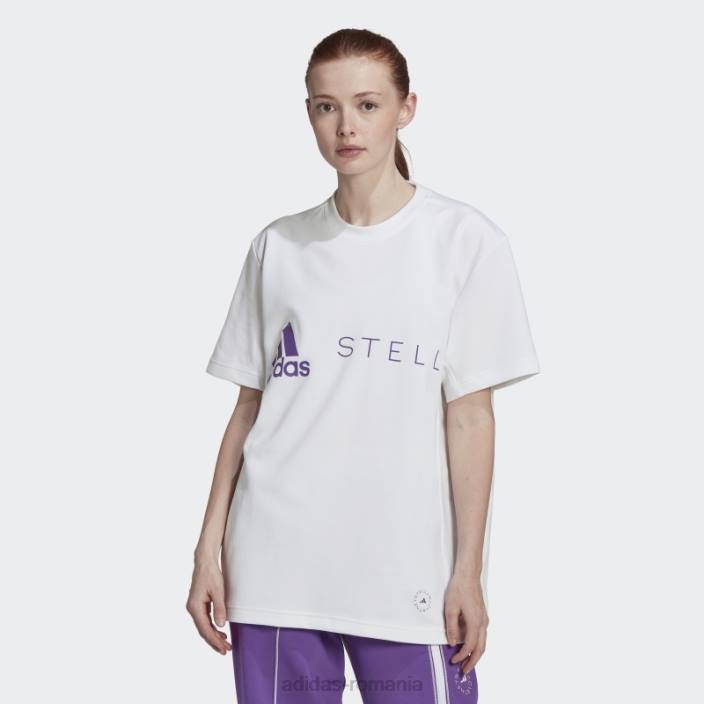 Adidas tricou cu logo alb by stella mccartney fierbinte unisex alb/violet 2JBN22729