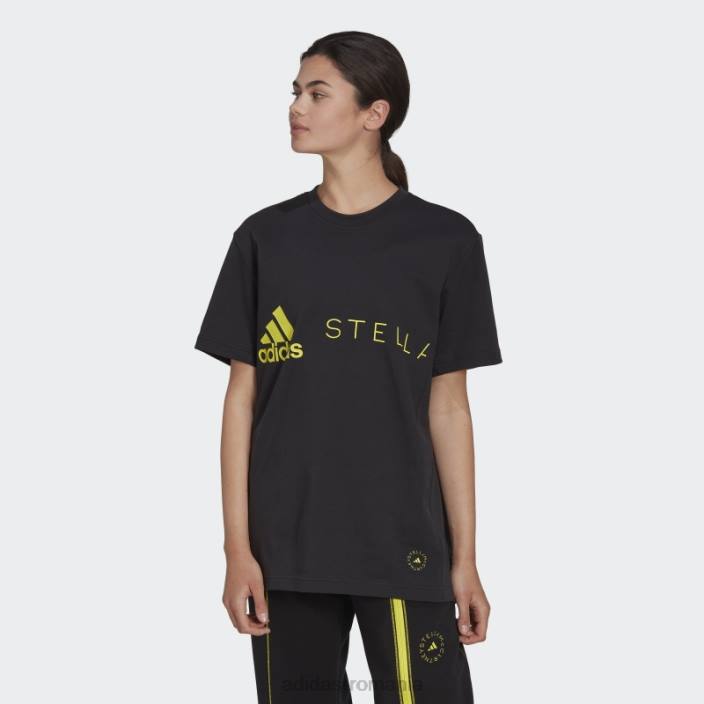 Adidas tricou cu logo negru hot by stella mccartney unisex negru/galben șoc 2JBN22975
